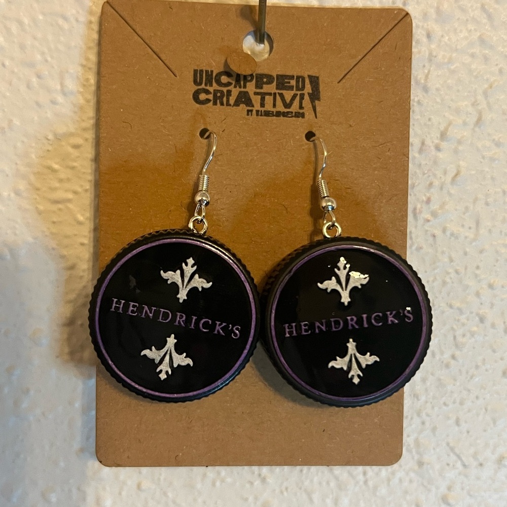 Handmade Hendrick’s Gin Bottle Cap Earrings